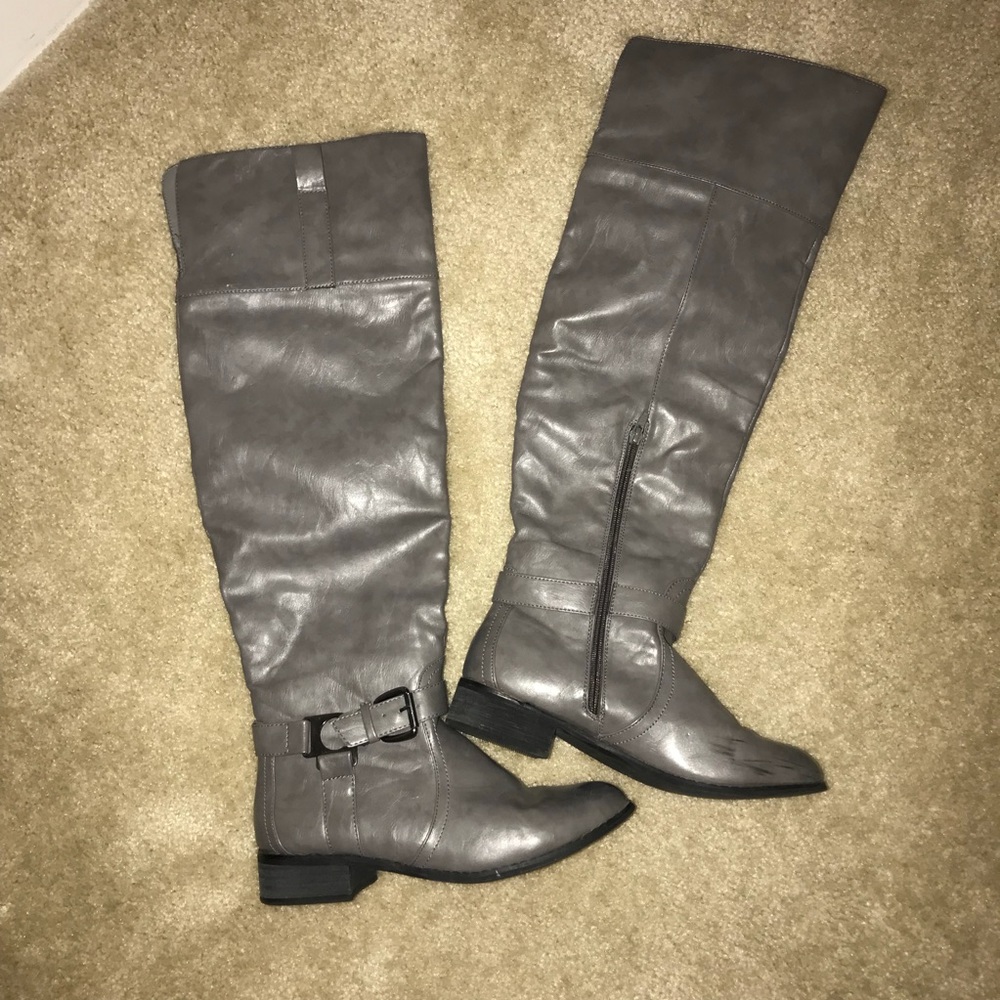 Grey over the knee boots size 8.5